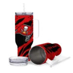 customized tampa bay buccaneers claw cut red black curved tumbler best selling.webp