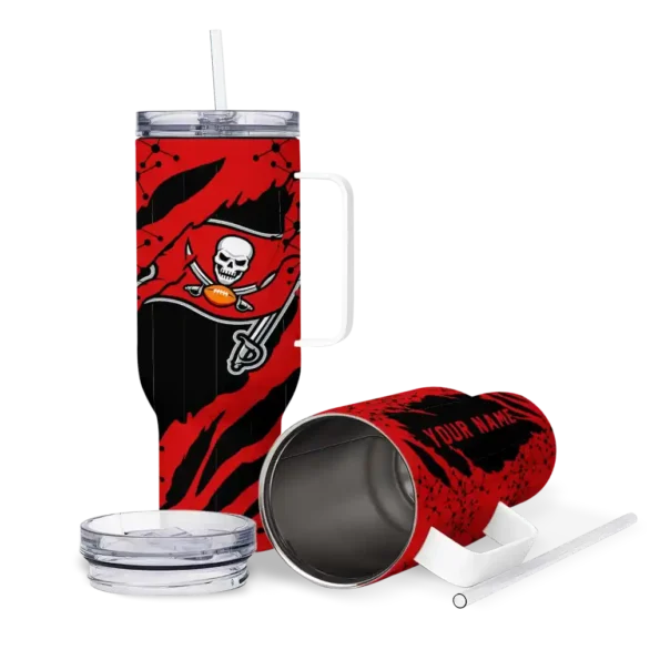 customized tampa bay buccaneers claw cut red black curved tumbler high quality.webp