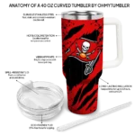 customized tampa bay buccaneers claw cut red black curved tumbler best selling.webp