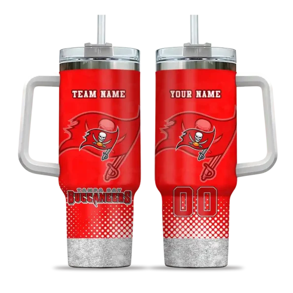 customized tampa bay buccaneers geometric prism red curved tumbler best selling.webp