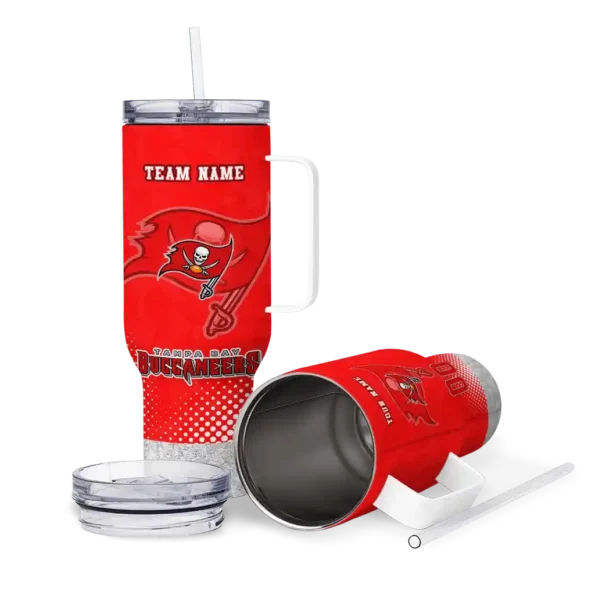 customized tampa bay buccaneers geometric prism red curved tumbler high quality.webp