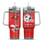 customized tampa bay buccaneers heart helmet motif red curved tumbler best selling.webp