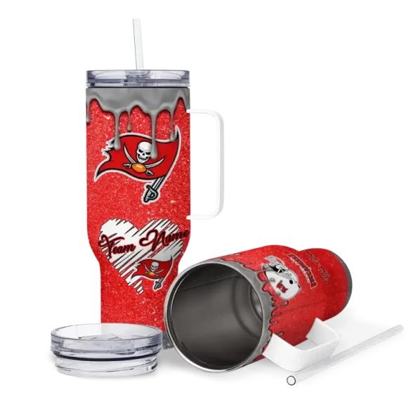 customized tampa bay buccaneers heart helmet motif red curved tumbler high quality.webp