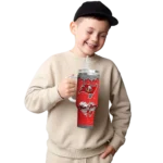 customized tampa bay buccaneers heart helmet motif red curved tumbler best selling.webp