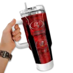 customized tampa bay buccaneers hexagon armor red curved tumbler best selling.webp