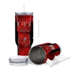 customized tampa bay buccaneers hexagon armor red curved tumbler best selling.webp