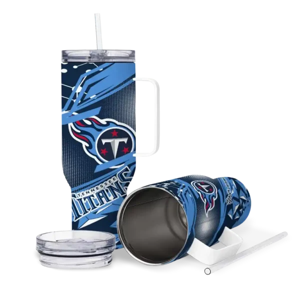customized tennessee titans abstract paths navy curved tumbler high quality.webp