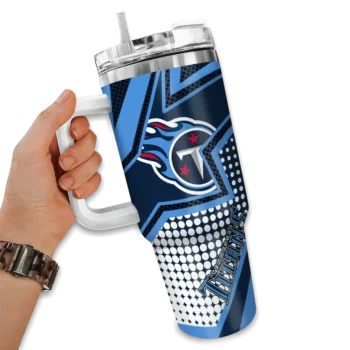 customized tennessee titans arrow burst navy curved tumbler fashion forward.webp