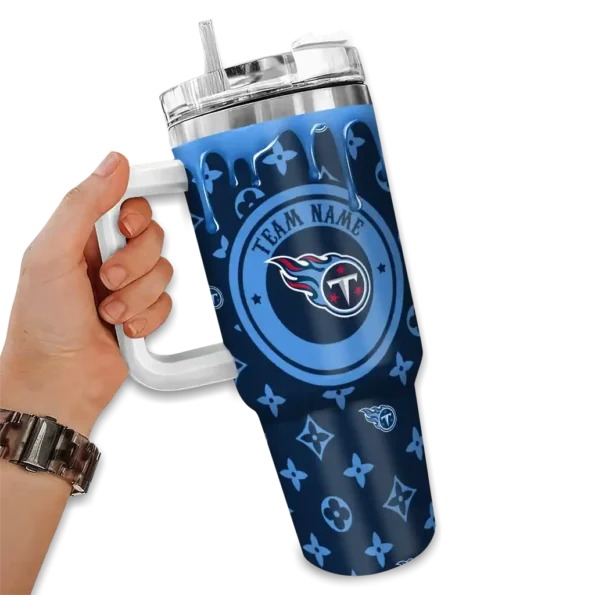 customized tennessee titans bullseye drips navy curved tumbler fashion forward.webp