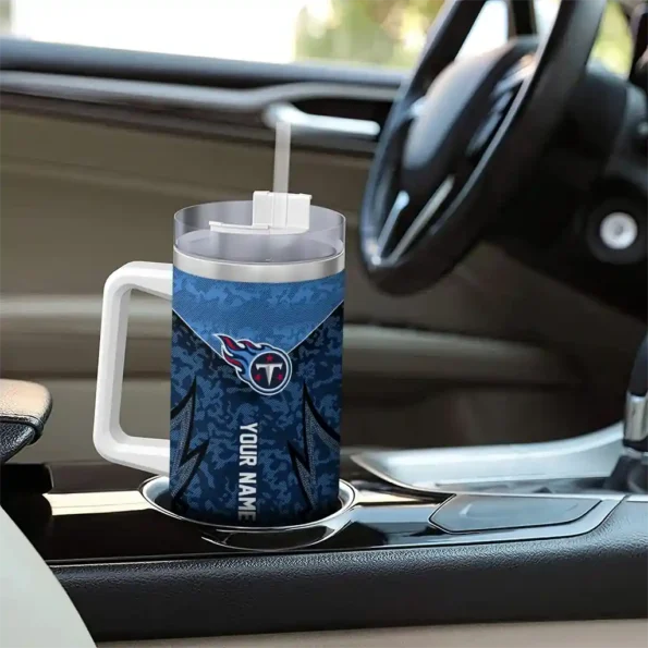 customized tennessee titans chevron stripe navy curved tumbler trendy.webp
