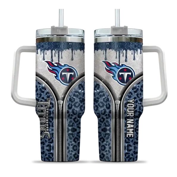 customized tennessee titans leopard zipper navy curved tumbler best selling.webp