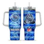 customized tennessee titans marbled stripes navy curved tumbler best selling.webp