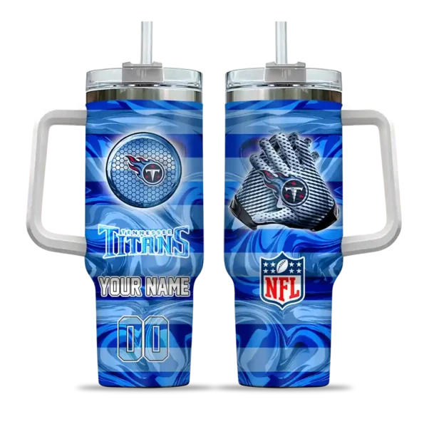 customized tennessee titans marbled stripes navy curved tumbler best selling.webp