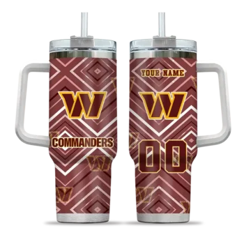 customized washington commanders bold diamonds burgundy curved tumbler best selling.webp