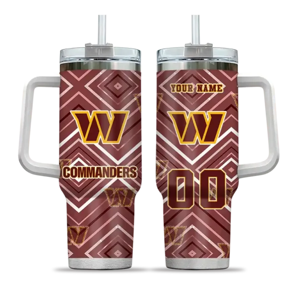 customized washington commanders bold diamonds burgundy curved tumbler best selling.webp