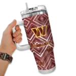 customized washington commanders bold diamonds burgundy curved tumbler best selling.webp