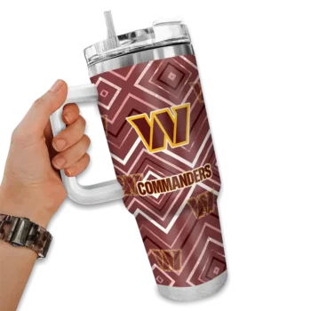 customized washington commanders bold diamonds burgundy curved tumbler fashion forward.webp