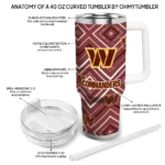 customized washington commanders bold diamonds burgundy curved tumbler best selling.webp