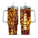 customized washington commanders burst swirl burgundy curved tumbler best selling.webp
