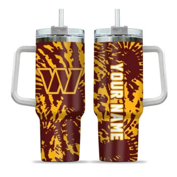 customized washington commanders burst swirl burgundy curved tumbler best selling.webp