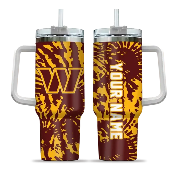 customized washington commanders burst swirl burgundy curved tumbler best selling.webp