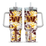 customized washington commanders camo mashup burgundy white curved tumbler best selling.webp