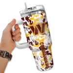 customized washington commanders camo mashup burgundy white curved tumbler best selling.webp