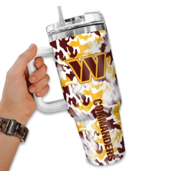 customized washington commanders camo mashup burgundy white curved tumbler fashion forward.webp