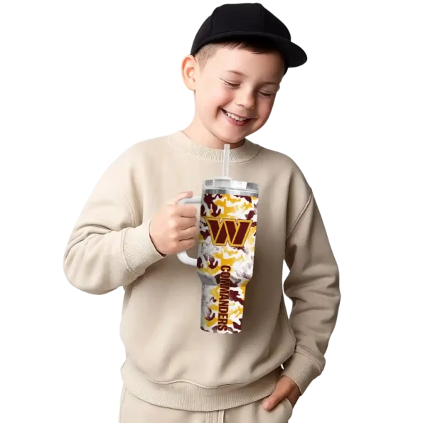 customized washington commanders camo mashup burgundy white curved tumbler latest model.webp
