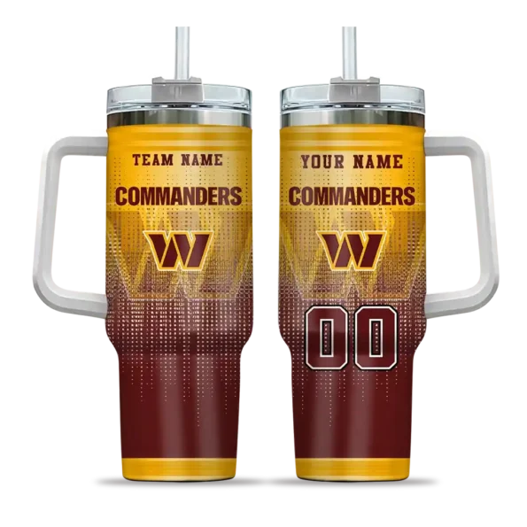 customized washington commanders gradient dots burgundy curved tumbler best selling.webp