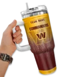 customized washington commanders gradient dots burgundy curved tumbler best selling.webp