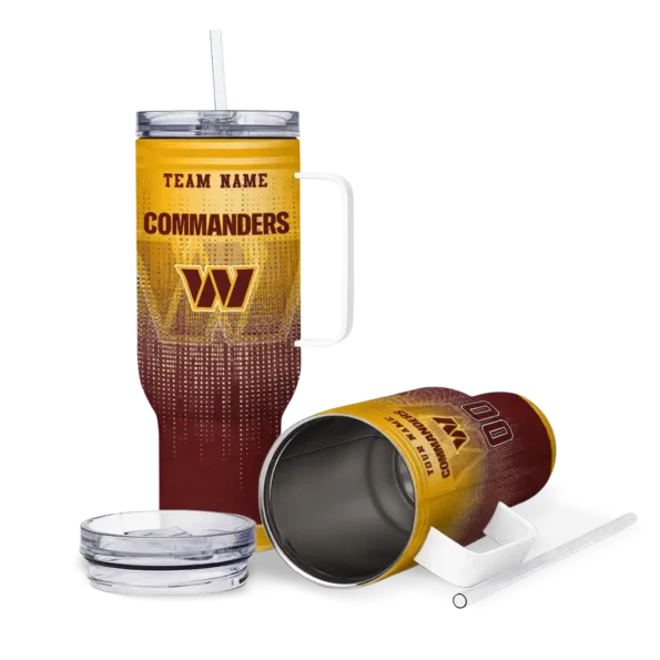 customized washington commanders gradient dots burgundy curved tumbler high quality.webp