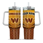 customized washington commanders hex texture burgundy curved tumbler best selling.webp