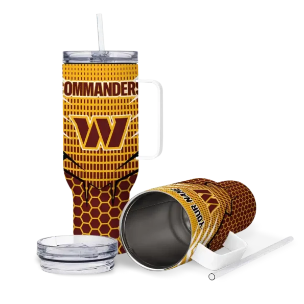 customized washington commanders hex texture burgundy curved tumbler high quality.webp