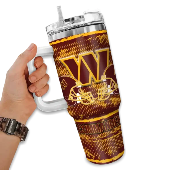 customized washington commanders honey streaks burgundy curved tumbler fashion forward.webp
