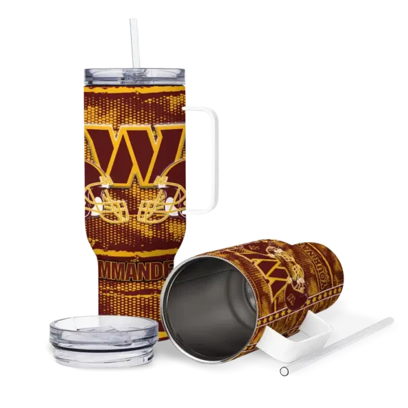 customized washington commanders honey streaks burgundy curved tumbler high quality.webp
