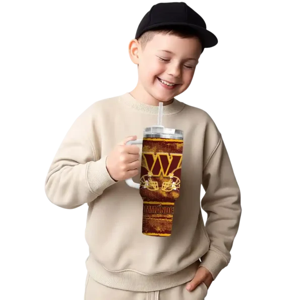 customized washington commanders honey streaks burgundy curved tumbler latest model.webp
