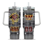 customized washington commanders superman shield burgundy gray curved tumbler best selling.webp