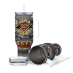 customized washington commanders superman shield burgundy gray curved tumbler best selling.webp