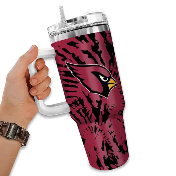 personalized arizona cardinals burst swirl red curved tumbler fashion forward.webp