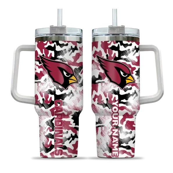 personalized arizona cardinals camo mashup red white curved tumbler best selling.webp