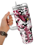 personalized arizona cardinals camo mashup red white curved tumbler best selling.webp