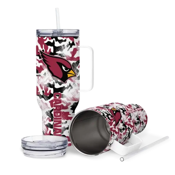personalized arizona cardinals camo mashup red white curved tumbler high quality.webp