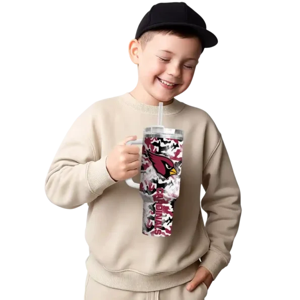 personalized arizona cardinals camo mashup red white curved tumbler latest model.webp
