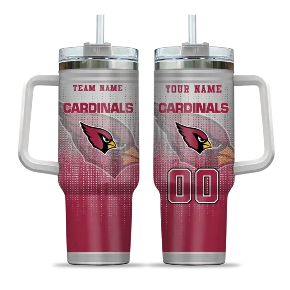 personalized arizona cardinals gradient dots red curved tumbler best selling.webp