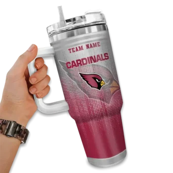 personalized arizona cardinals gradient dots red curved tumbler fashion forward.webp