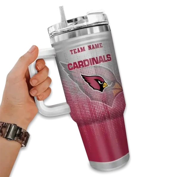 personalized arizona cardinals gradient dots red curved tumbler fashion forward.webp