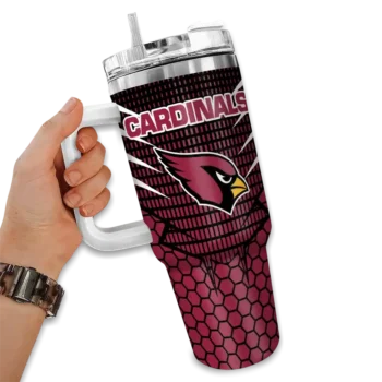 personalized arizona cardinals hex texture red curved tumbler fashion forward.webp