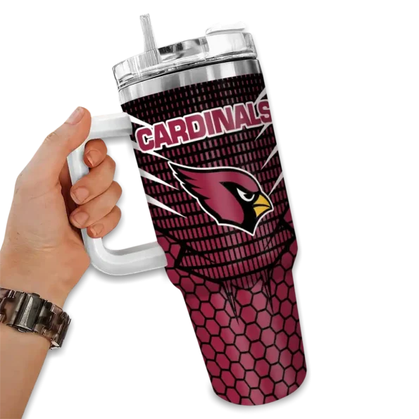 personalized arizona cardinals hex texture red curved tumbler fashion forward.webp
