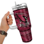 personalized arizona cardinals honey streaks red curved tumbler best selling.webp